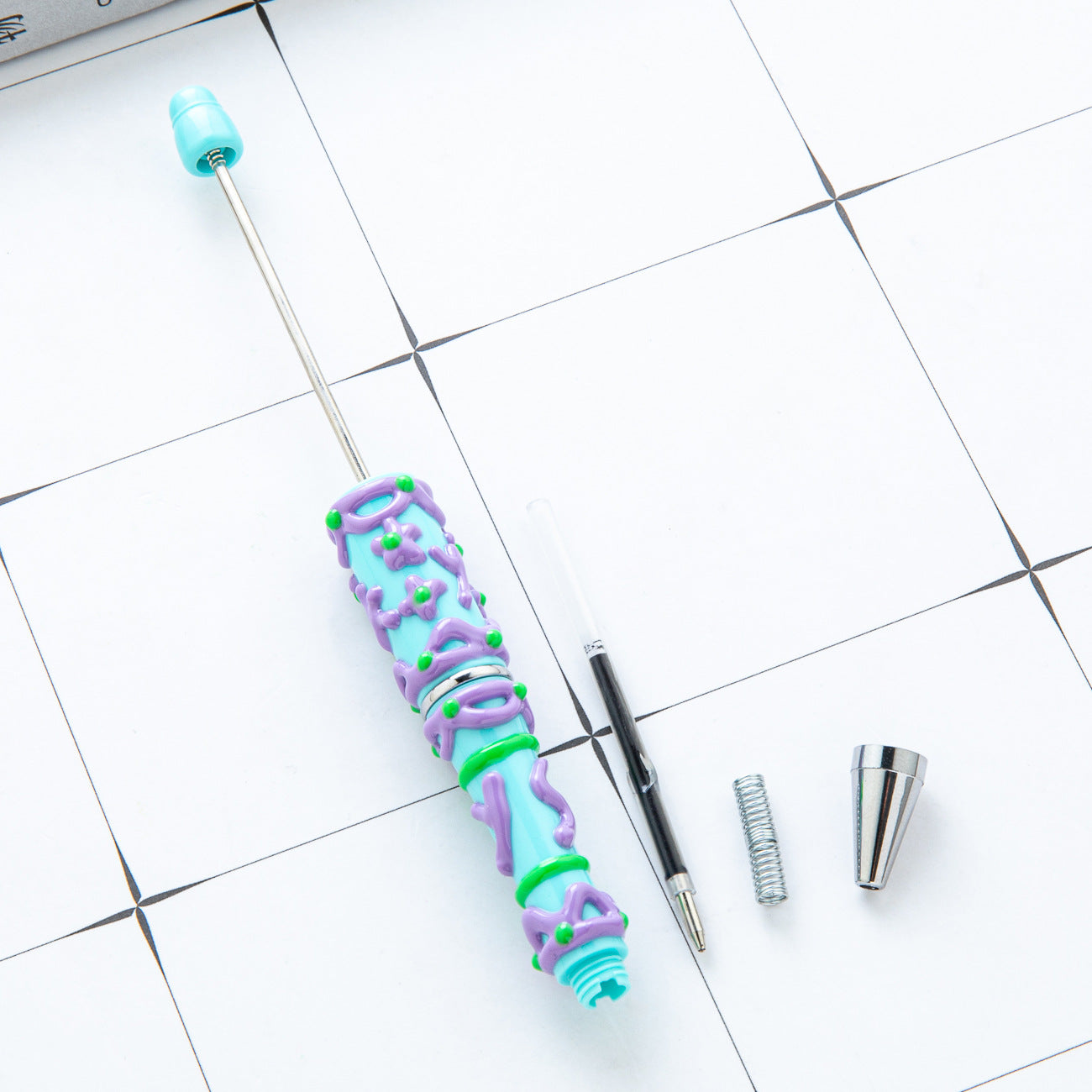 Wholesale Creative cream glue hand-painted beaded pen diy hand-painted oil ball point pen Macaron cream cute pen